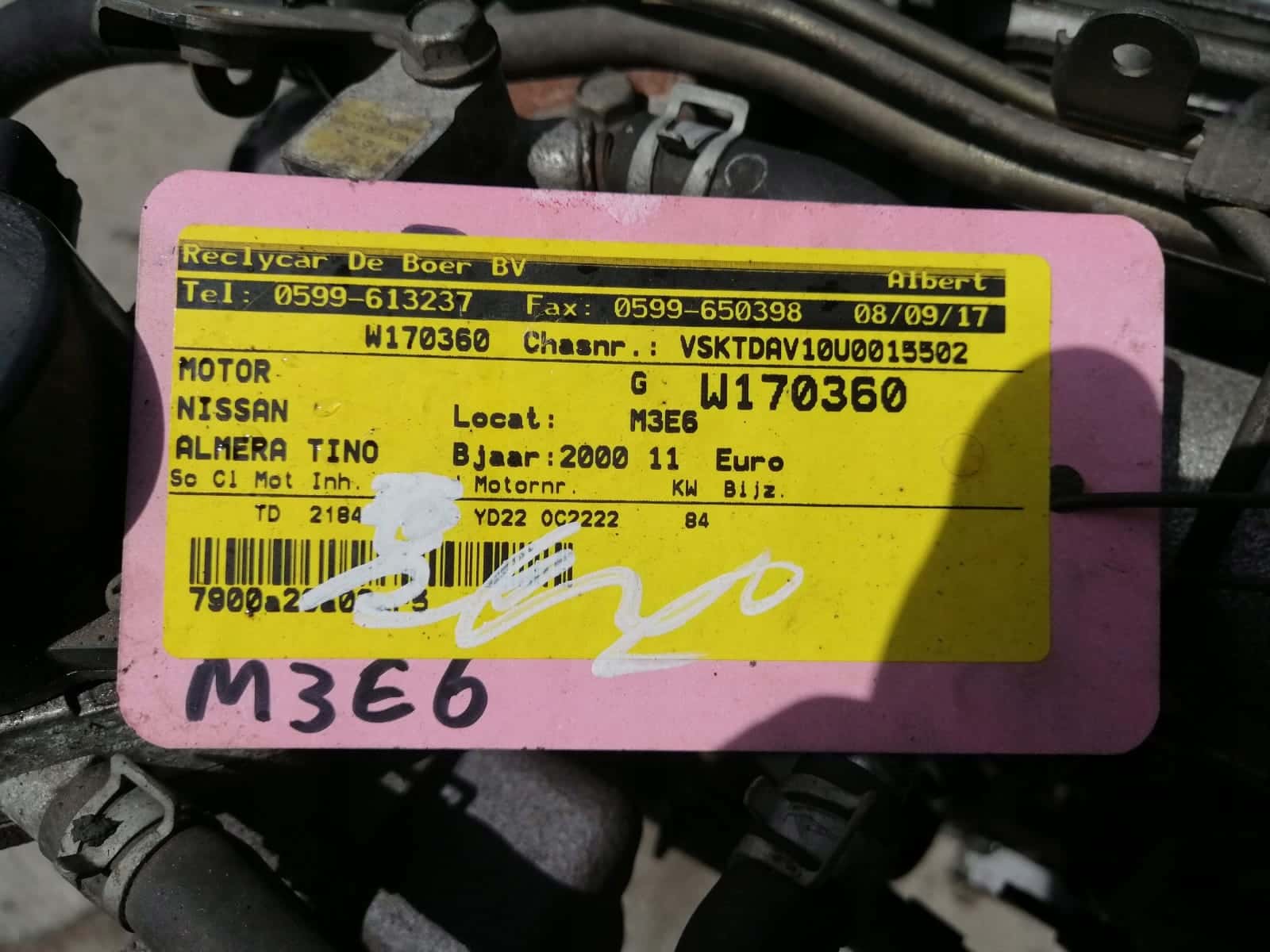 Moteur YD22DDTi vue 2